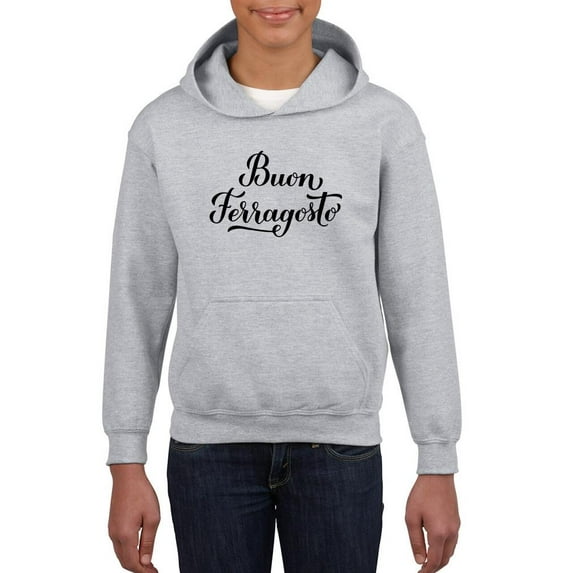 Buon Ferragosto Lettering Hoodie Juniors -Image by Shutterstock, x-Large