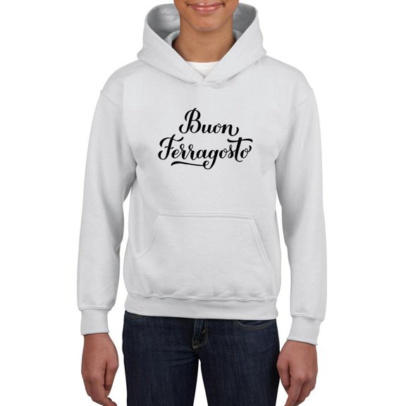 Buon Ferragosto Lettering Hoodie Juniors -Image by Shutterstock, x-Large