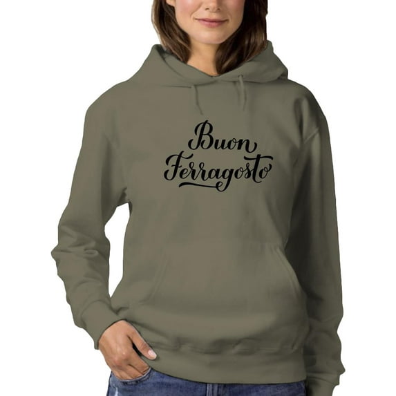 Buon Ferragosto Lettering Hoodie Women -Image by Shutterstock, Female Large