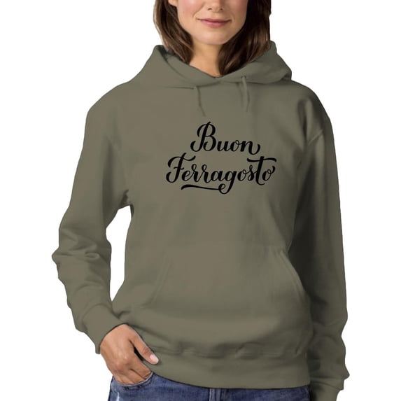 Buon Ferragosto Lettering Hoodie Women -Image by Shutterstock, Female Medium