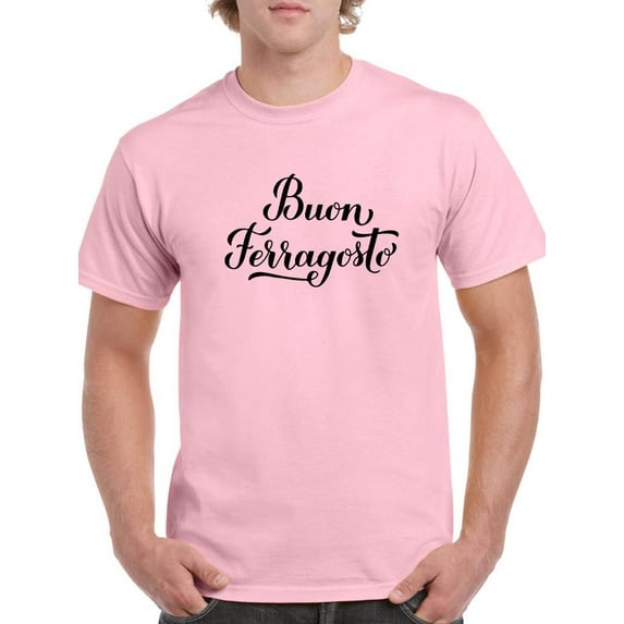 Buon Ferragosto Lettering T-Shirt Men -Image by Shutterstock, Male 3X-Large