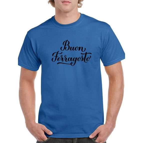 Buon Ferragosto Lettering T-Shirt Men -Image by Shutterstock, Male Large