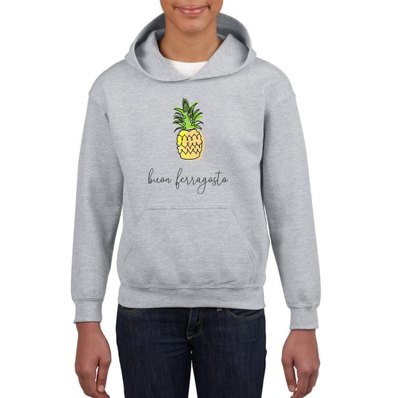 Buon Ferragosto Pineapple Doodle Hoodie Juniors -Image by Shutterstock,  Medium