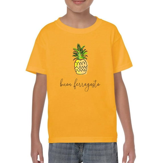 Buon Ferragosto Pineapple Doodle T-Shirt Juniors -Image by Shutterstock, x-Small