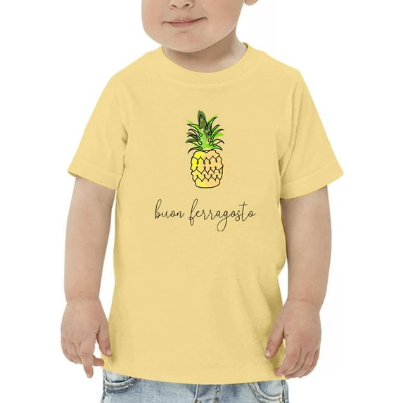 Buon Ferragosto Pineapple Doodle T-Shirt Toddler -Image by Shutterstock, 5 Toddler