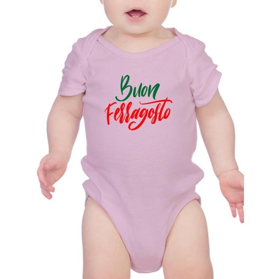 Buon Ferragosto Red Calligraphy Bodysuit Infant -Image by Shutterstock, 12 Months