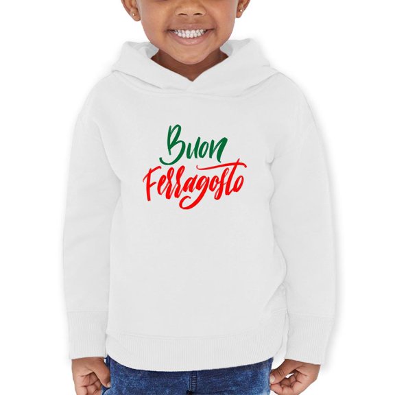 Buon Ferragosto Red Calligraphy Hoodie Toddler -Image by Shutterstock, 5 Toddler