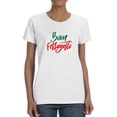 thumbnail image 1 of Buon Ferragosto Red Calligraphy T-Shirt Women -Image by Shutterstock, Female 3X-Large, 1 of 4