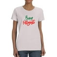 thumbnail image 1 of Buon Ferragosto Red Calligraphy T-Shirt Women -Image by Shutterstock, Female 5X-Large, 1 of 4