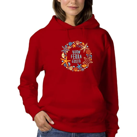 Buon Ferragosto Sea Wreath Hoodie Women -Image by Shutterstock, Female Small