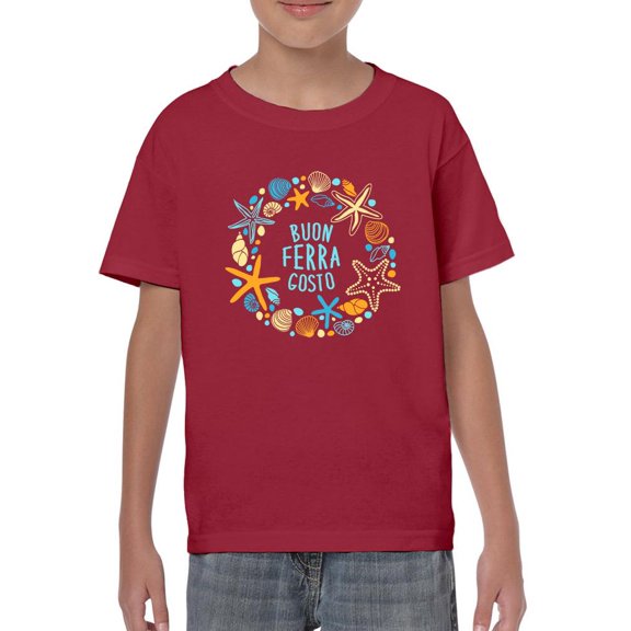 Buon Ferragosto Sea Wreath T-Shirt Juniors -Image by Shutterstock,  Small