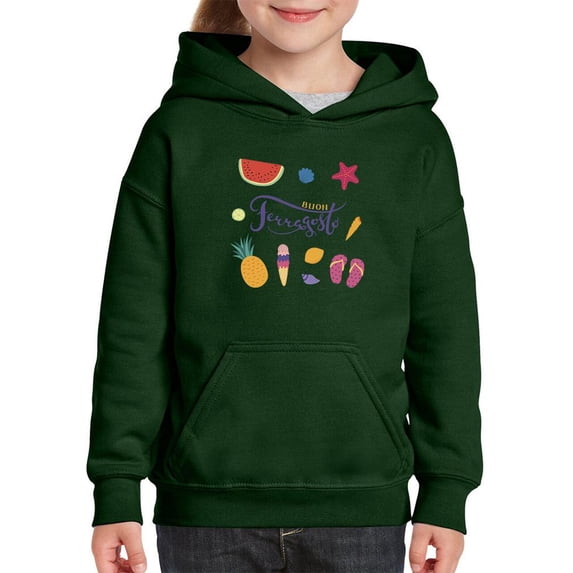 Buon Ferragosto Summer Objects Hoodie Juniors -Image by Shutterstock, Medium