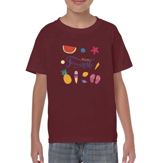 Buon Ferragosto Summer Objects T-Shirt Juniors -Image by Shutterstock, Medium