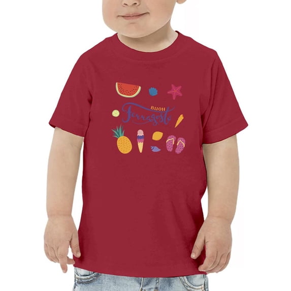 Buon Ferragosto Summer Objects T-Shirt Toddler -Image by Shutterstock, 5 Toddler