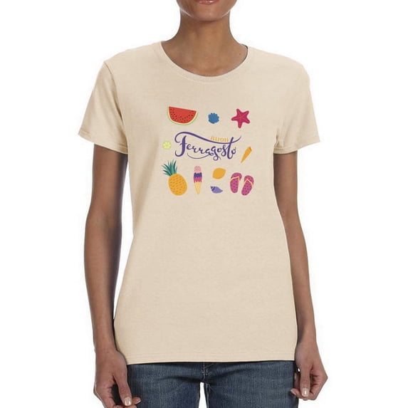 Buon Ferragosto Summer Objects T-Shirt Women -Image by Shutterstock, Female XX-Large