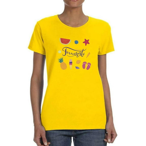 Buon Ferragosto Summer Objects T-Shirt Women -Image by Shutterstock, Female x-Large