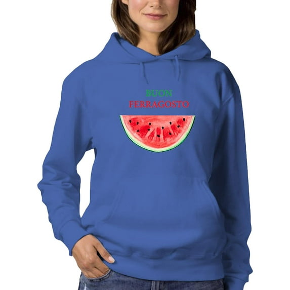 Buon Ferragosto Watercolor Melon Hoodie Women - Women Hoodie, 2XL