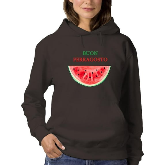 Buon Ferragosto Watercolor Melon Hoodie Women -Image by Shutterstock, Female x-Large
