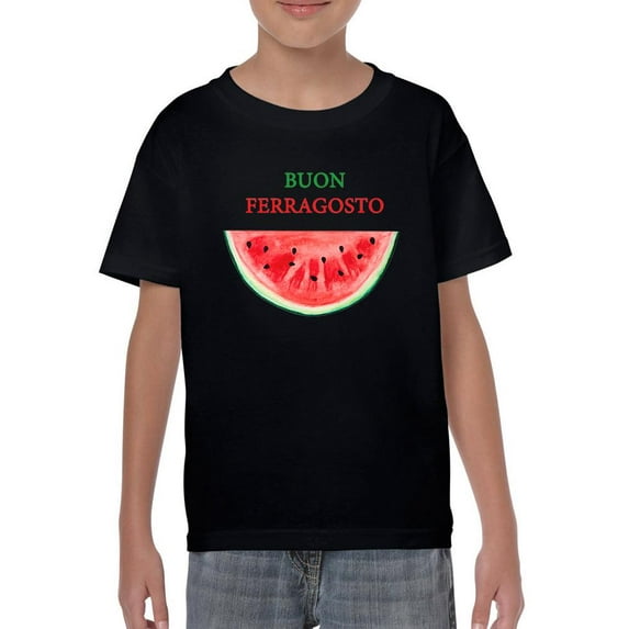 Buon Ferragosto Watercolor Melon T-Shirt Juniors -Image by Shutterstock,  Small