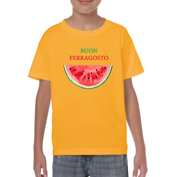 Buon Ferragosto Watercolor Melon T-Shirt Juniors -Image by Shutterstock, x-Large