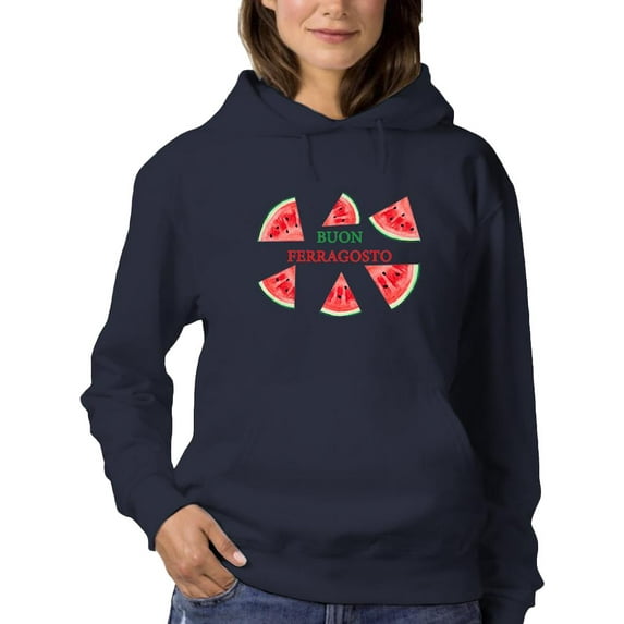 Buon Ferragosto Watercolors Hoodie Women -Image by Shutterstock, Female 4X-Large