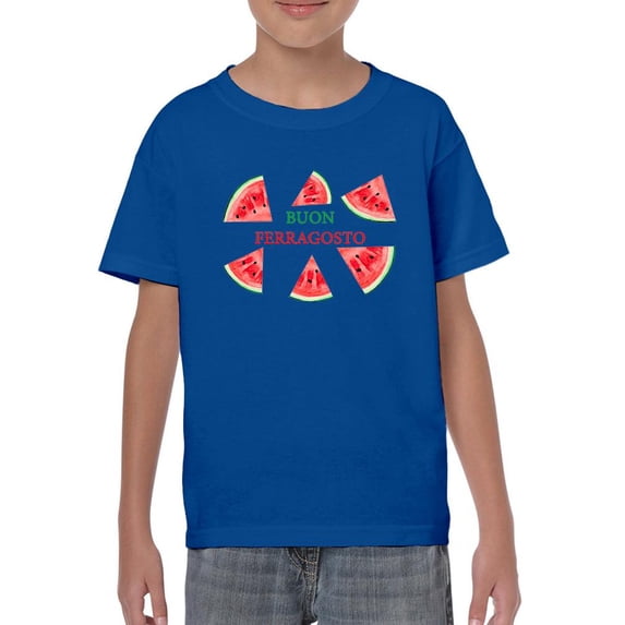 Buon Ferragosto Watercolors T-Shirt Juniors -Image by Shutterstock,  Large