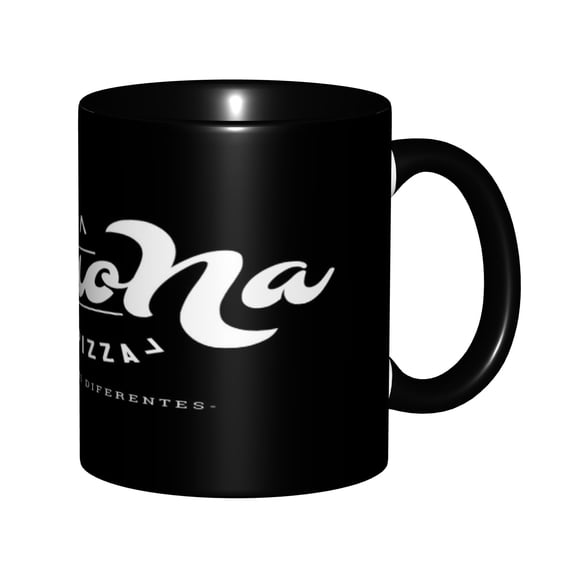 Buona Pizza Vintage Script Font Ceramic Coffee Mug 11oz - Italian Food Themed Retro Lettering Design, Microwave & Dishwasher Safe, Gift for Pizza Lovers & Typography Fans