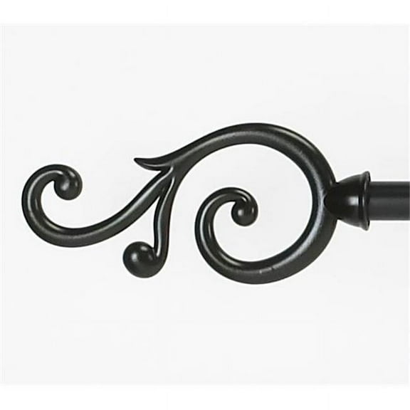 Buono Rod And Finial Set - Medley - Black - 48-86 Inches
