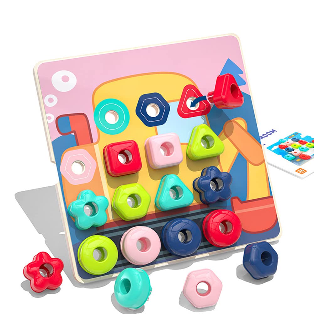 Buootooy Stacking Peg Board MMF7 Set Toy Occupational Therapy Games for