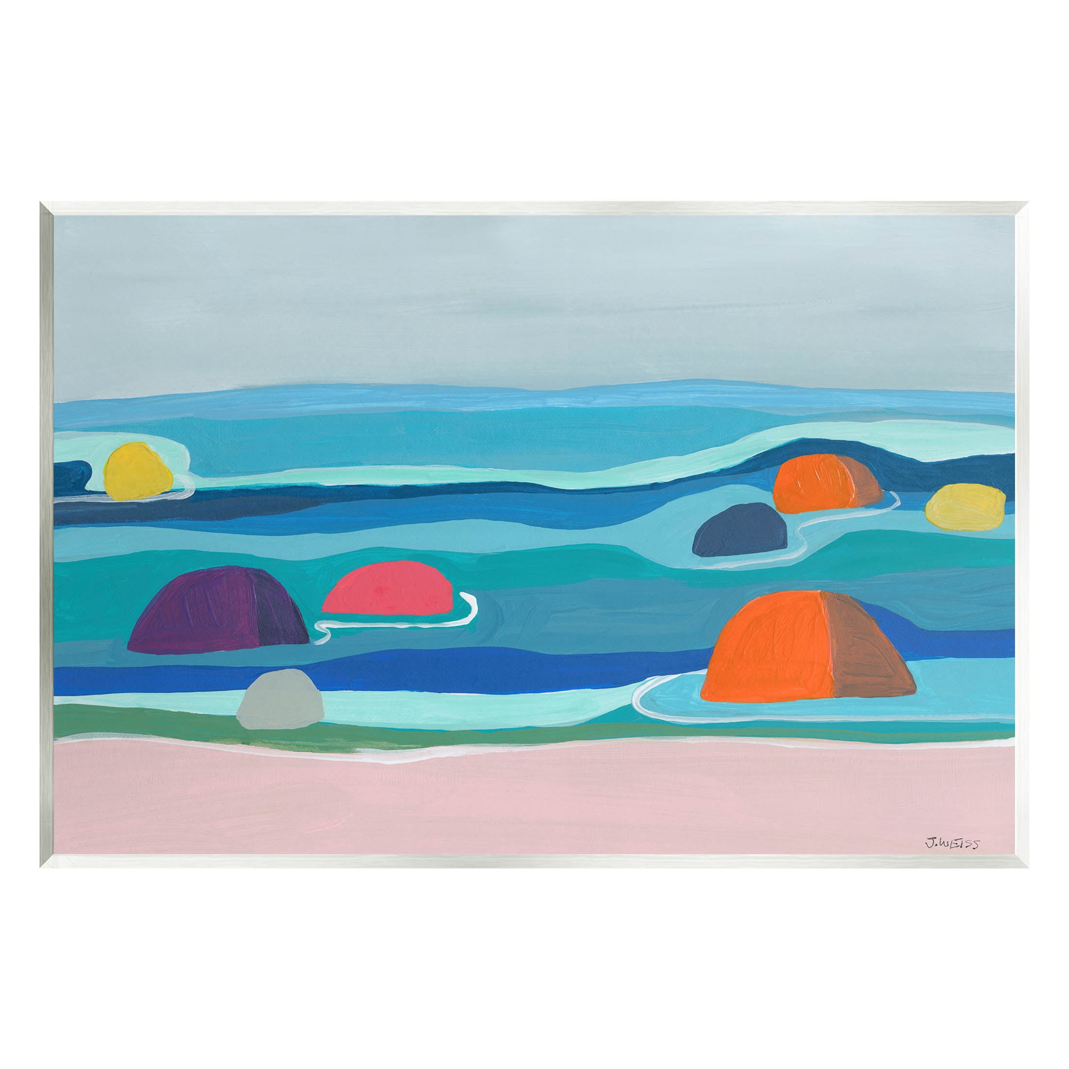 Buoy Floating Ocean Waves Coastal Painting Unframed Art Print Wall Art