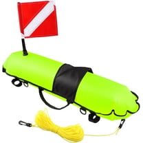 Buoy, Hi-Visibility Inflatable Torpedo Buoy Float Signal Floater Ball with Dive Safety Flag and 82ft Ropes for Scuba Diving, Freediving, Snorkeling, Swimming