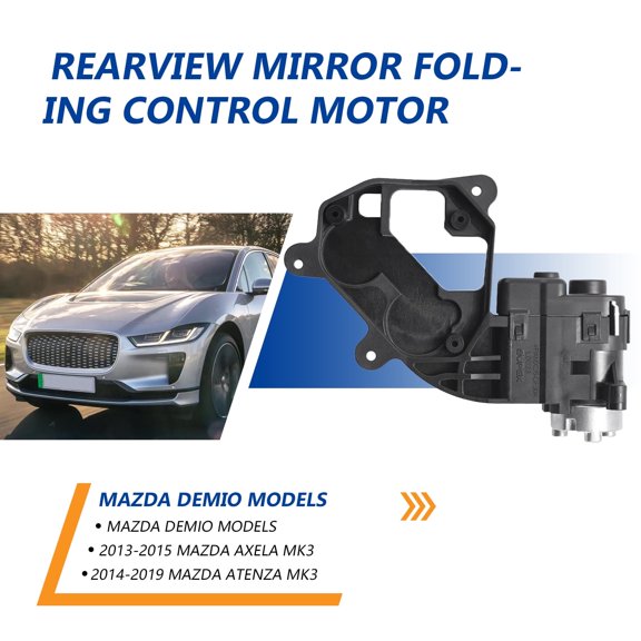 Bupek Power Folding Wing RearView Mirror Assembly Actuator Motor For 2014-2019 Mazda Demio/Atenza,2013-2015 Mazda Axela Wing Mirrors Replace