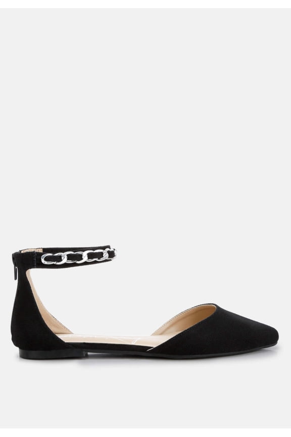 Buqisi Chain Embellished Flat Sandals