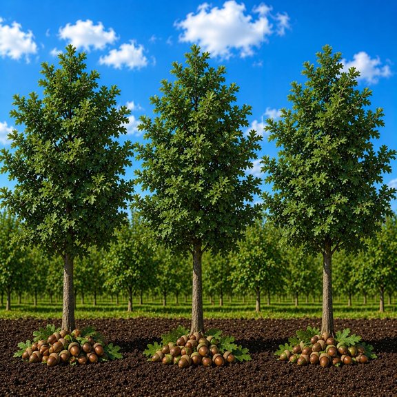 Bur Oak Tree Live Plants - 3 Pack - (Quercus macrocarpa) Hardy Native Shade Tree Fast Growing Long-Lived Oak Large Landscape & Wildlife Tree 3 Rooted Starter Sapling