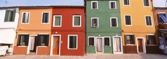 Burano Venice Italy Canvas Art - Panoramic Images (36 x 13)