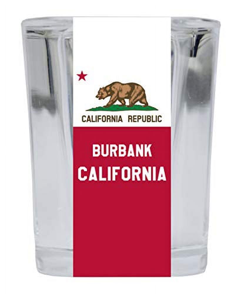 Burbank California Souvenir 2 Ounce Square Shot Glass 4 Pack