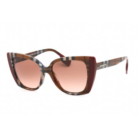 Burberry Women's Cat-Eye Sunglasses, BE4393 405413, Check Brown ...