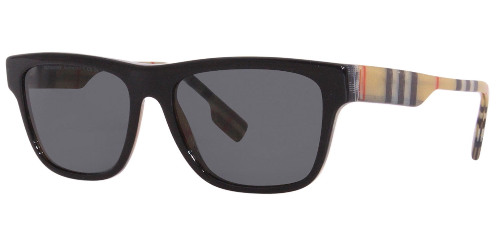 Burberry Adult Male Black on Vintage Check Rectangle Classic -BE4293-380687-56 - Made in Italy