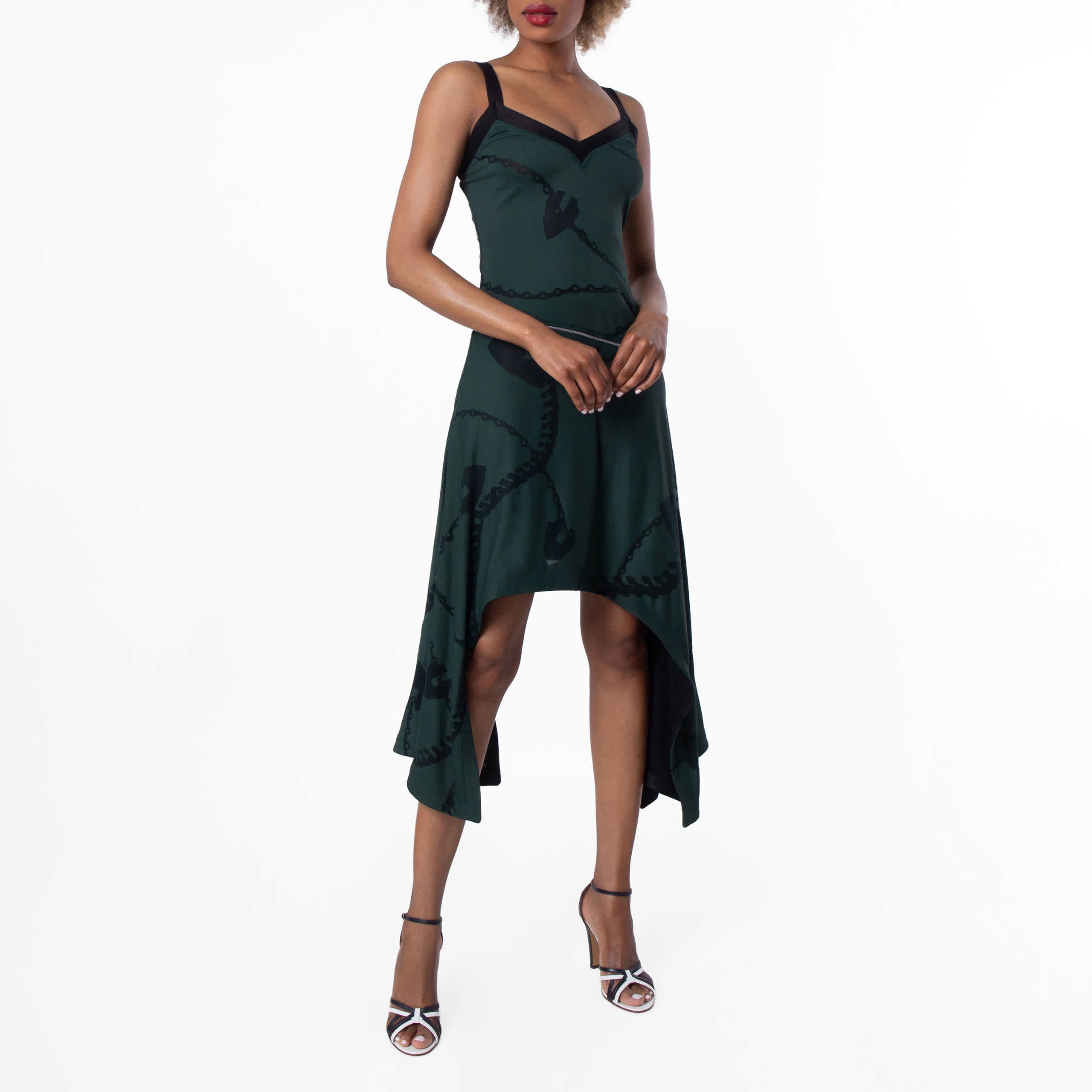 green lace burberry dress Asymmetrical Hem Jacquard Maxi Dress, Brand Size 4 ( US Size 2 ) Clubbing