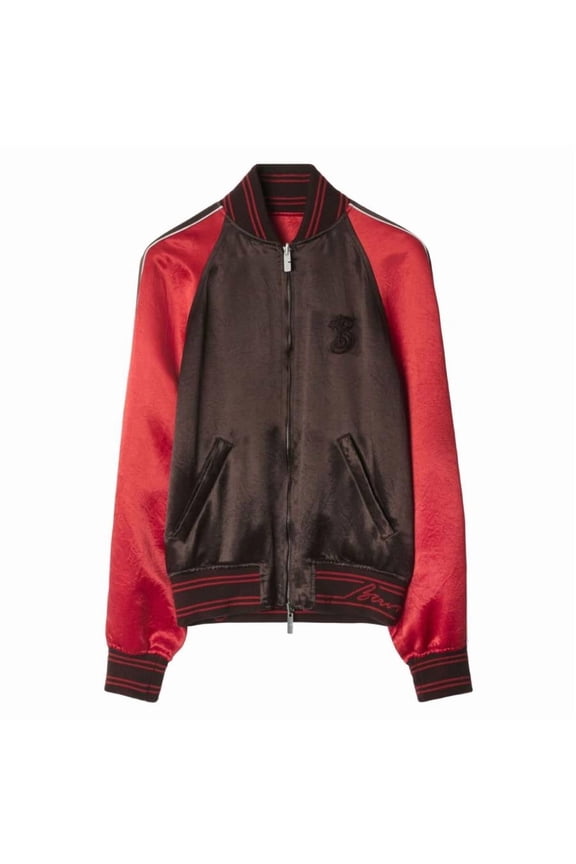 B Snake Satin Bomber Jacket, Size X-Small