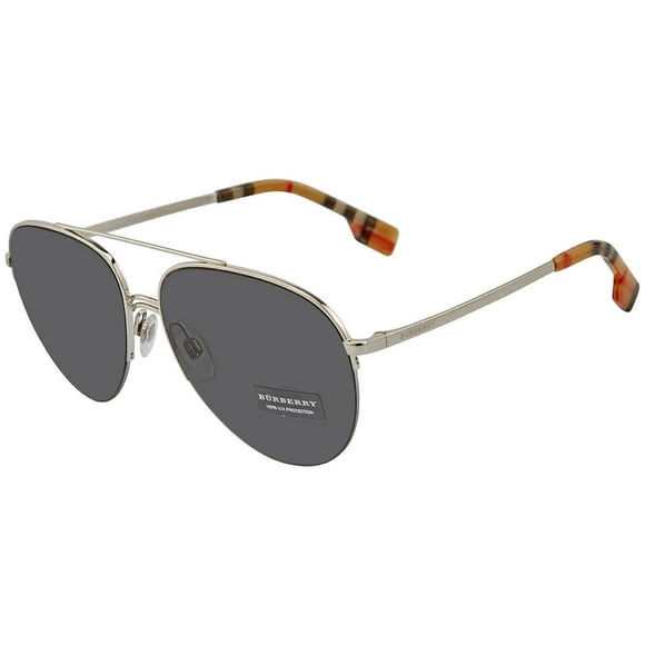 Burberry BE 3113 Metal Womens Pilot Sunglasses Silver 59mm Adult