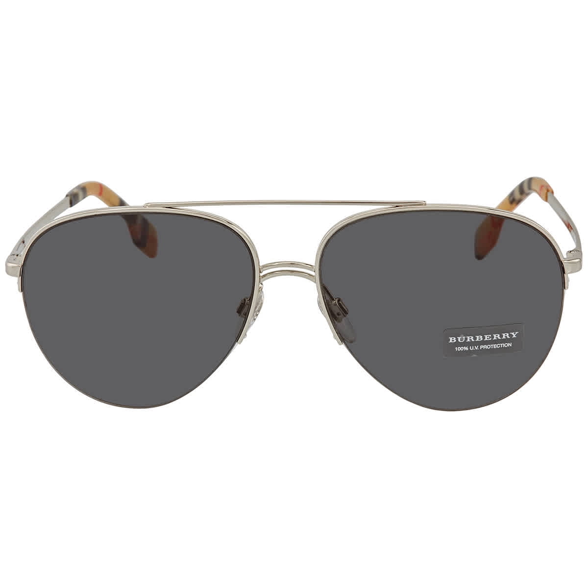 Burberry Women\'s Silver Grey Pilot Sunglasses! Burberry BE3128 CARMEN Pilot Sunglasses For Women main image 3