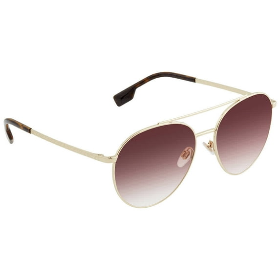 Burberry BE 3115 Metal Womens Pilot Sunglasses Gold 59mm Adult