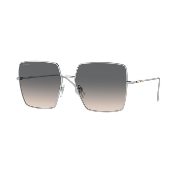 Burberry BE 3133 Metal Womens Square Sunglasses Silver 58mm Adult