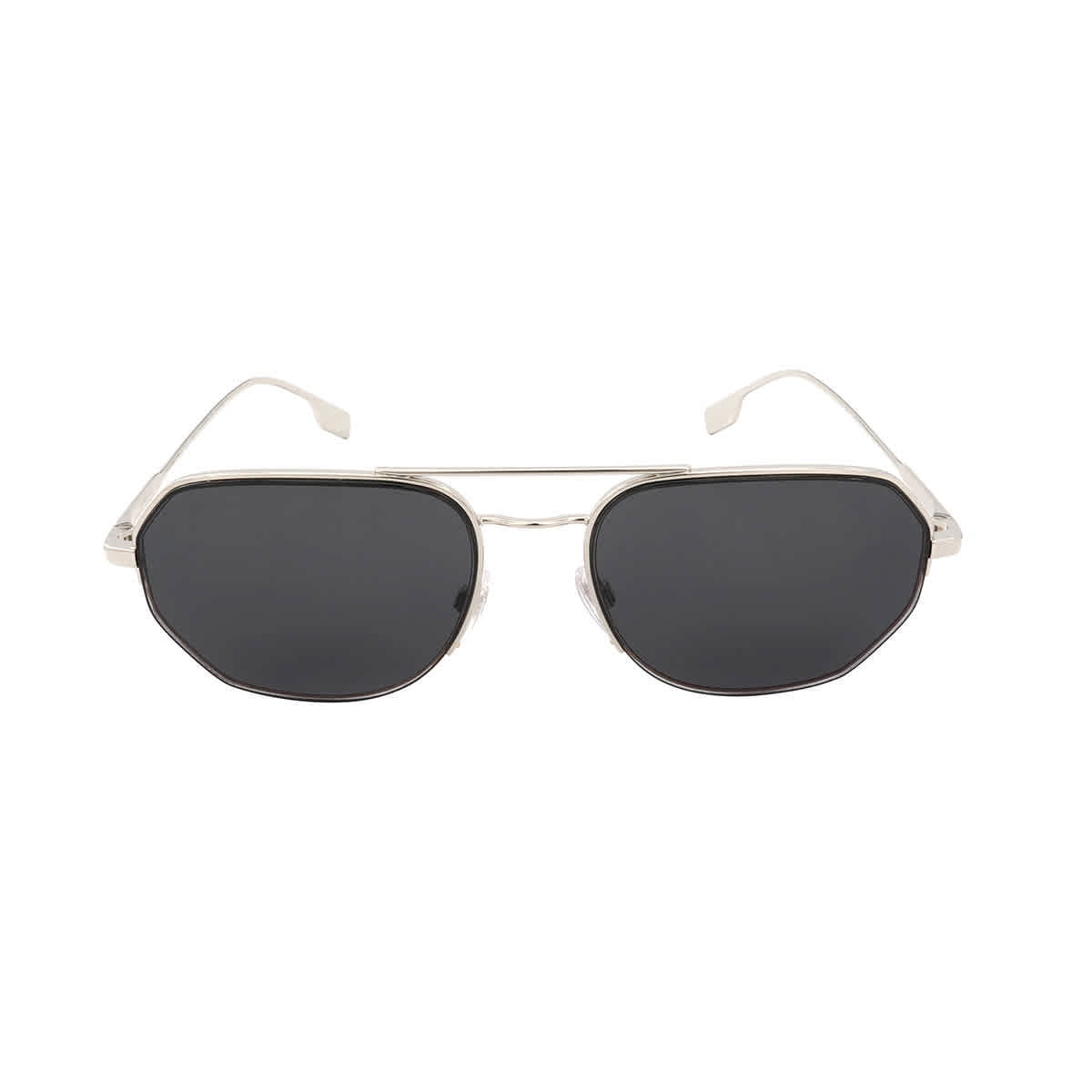 Burberry Silver 57mm Sunglasses BURBERRY BE 3117 10058G Sunglasses Silver Black Frame Grey  main image 2