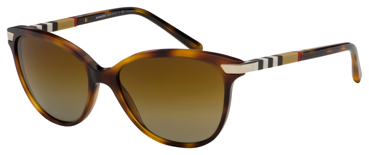 Burberry BE 4216 Plastic Womens Cat Eye Polarized Sunglasses Light Havana 57mm Adult Walmart