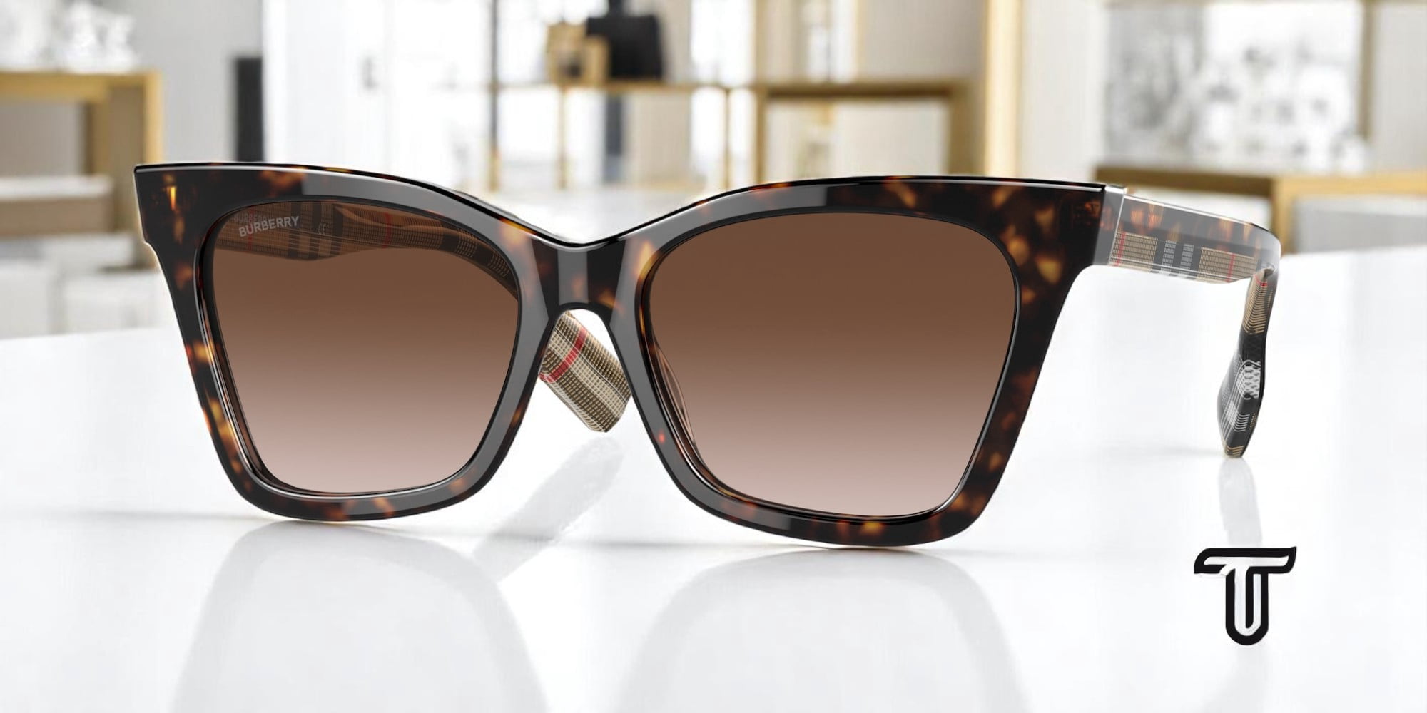Burberry BE 4346 Plastic Womens Square Sunglasses Dark  display picture 1