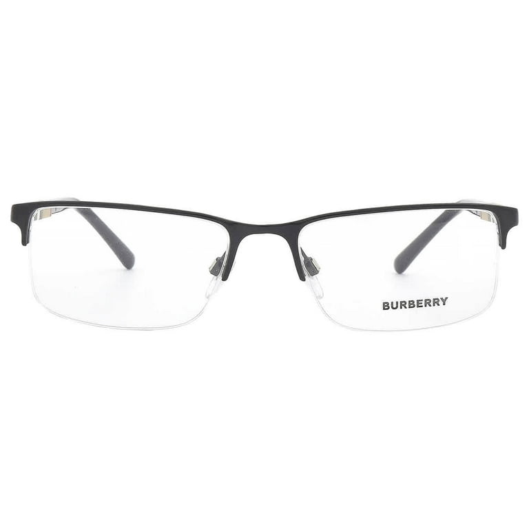 Burberry BE1282 Metal Unisex Semi Rimless Eyeglasses Black Palladium 55mm Adult