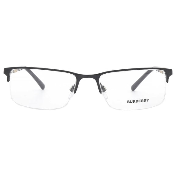 Burberry BE1282 Metal Unisex Semi-Rimless Eyeglasses Black Palladium 55mm Adult