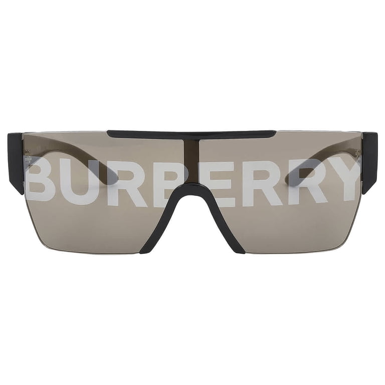 Burberry White Shield Sunglasses with Dark Lenses Burberry 4291 3007/H White Gray Silver Gold Shield  main image 2
